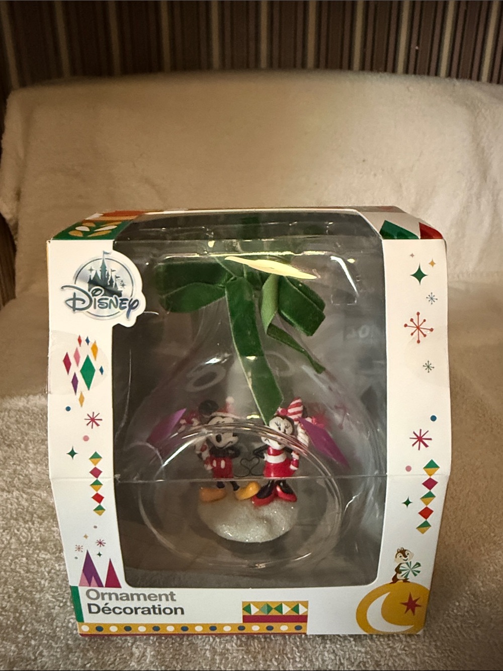 Disney Holiday Mickey & Minnie OpenGlobe Ornament - Red, Green